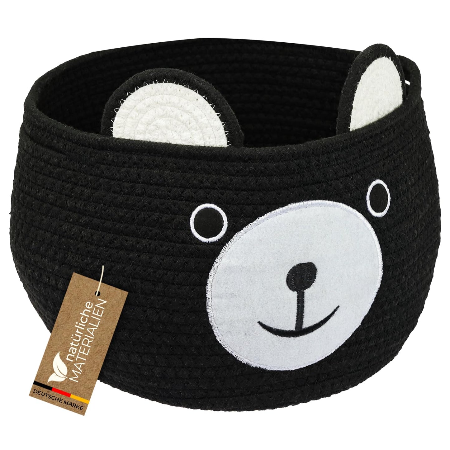 Aufbewahrungskorb Bär, Schwarz