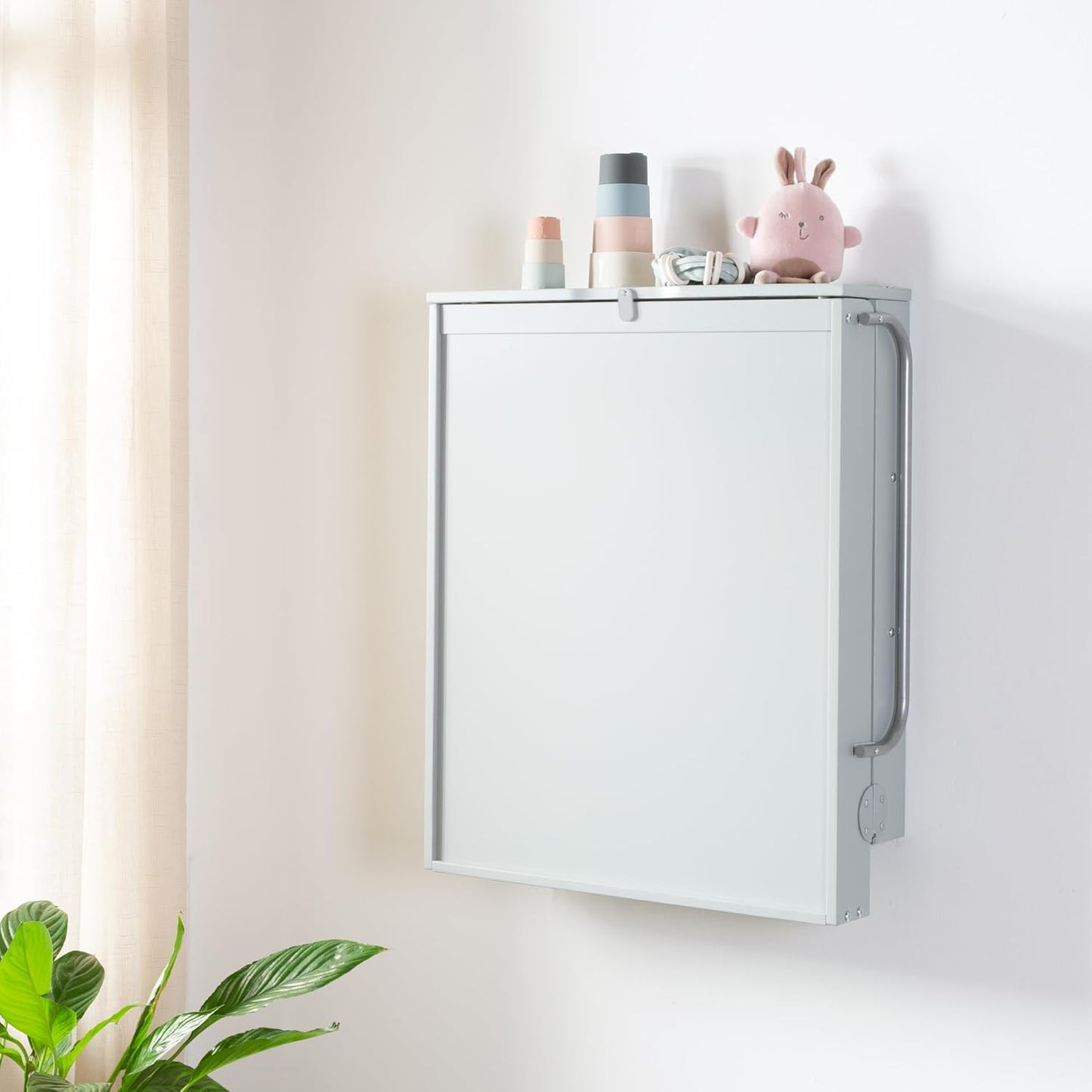 Klappbares Wandwickelregal mit Wickelauflage, Taupe