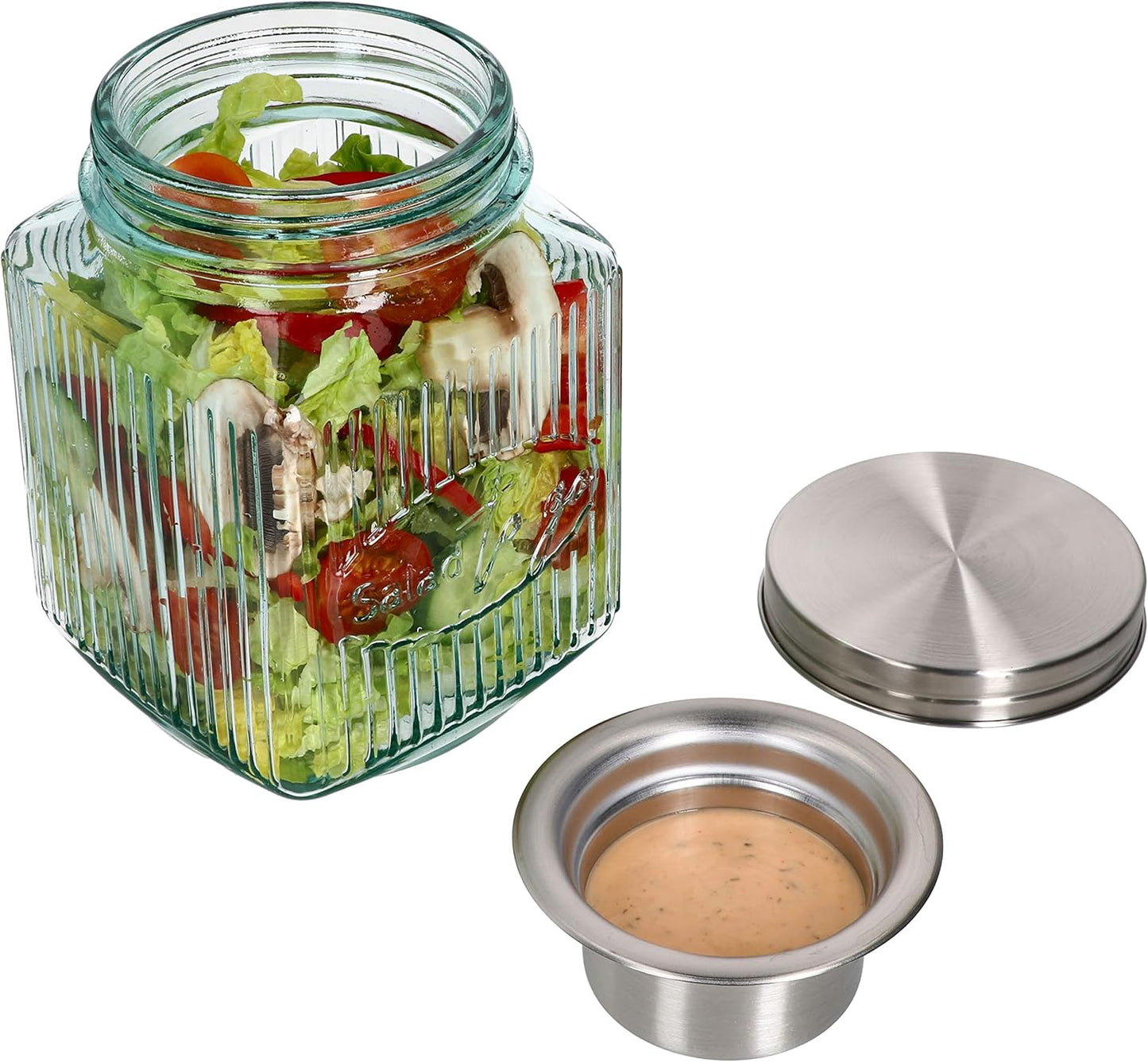 3-teiliges Salat to Go Vorratsglas