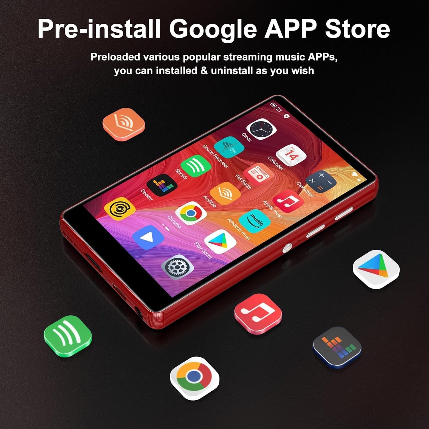 MP3-Player mit Touchscreen, Rot