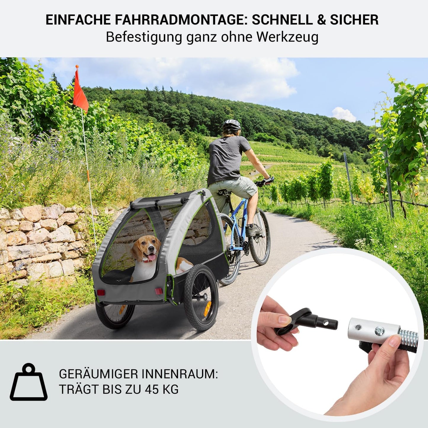 Husky City - 2-in-1 Veloanhänger, Grün, Husky