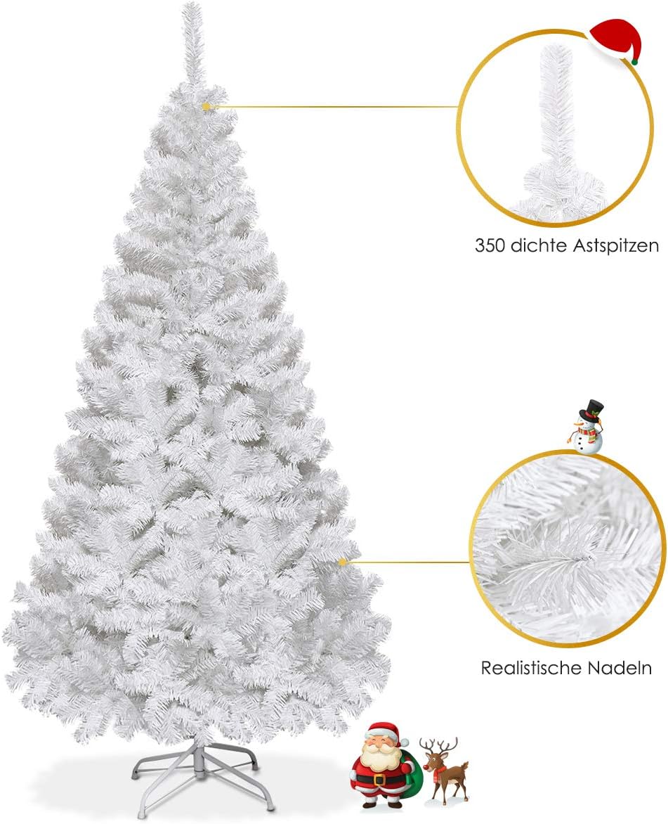 Künstlicher Weihnachtsbaum mit Metallständer, Weiß 150 cm
