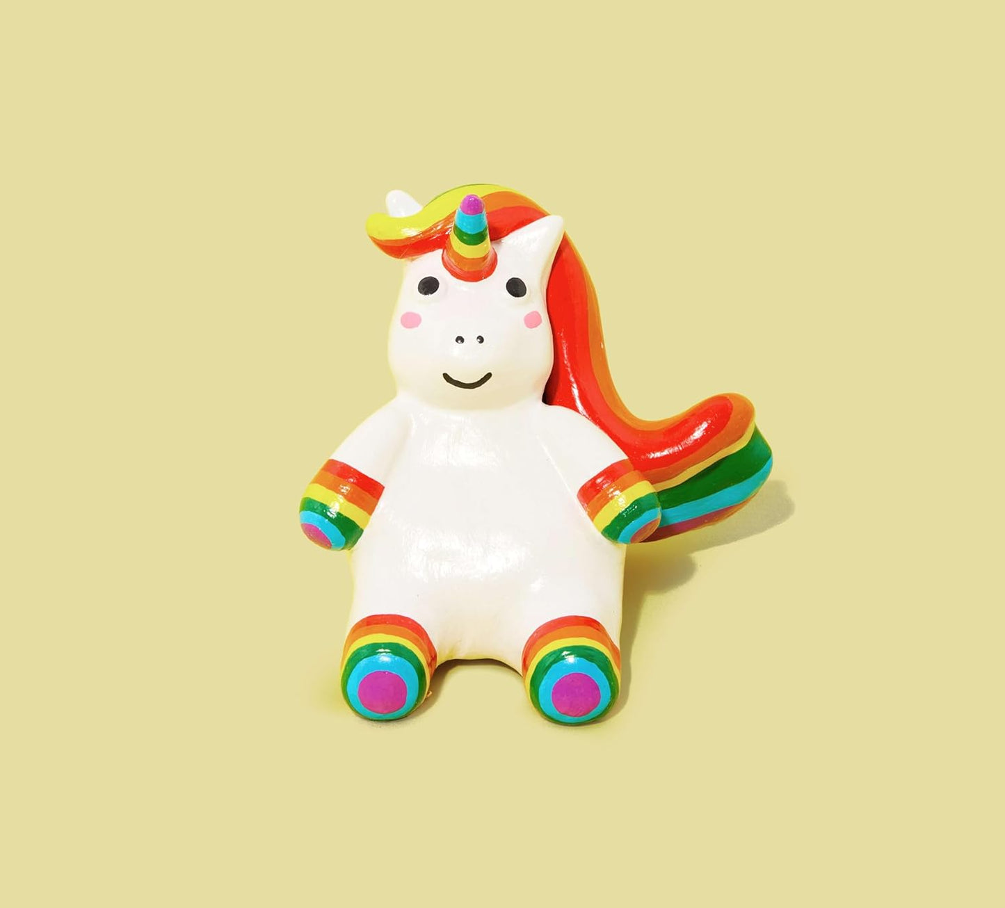 Mini-Töpfer-Set mit lufttrocknendem Ton für Erwachsene, Über dem Regenbogen Einhorn
