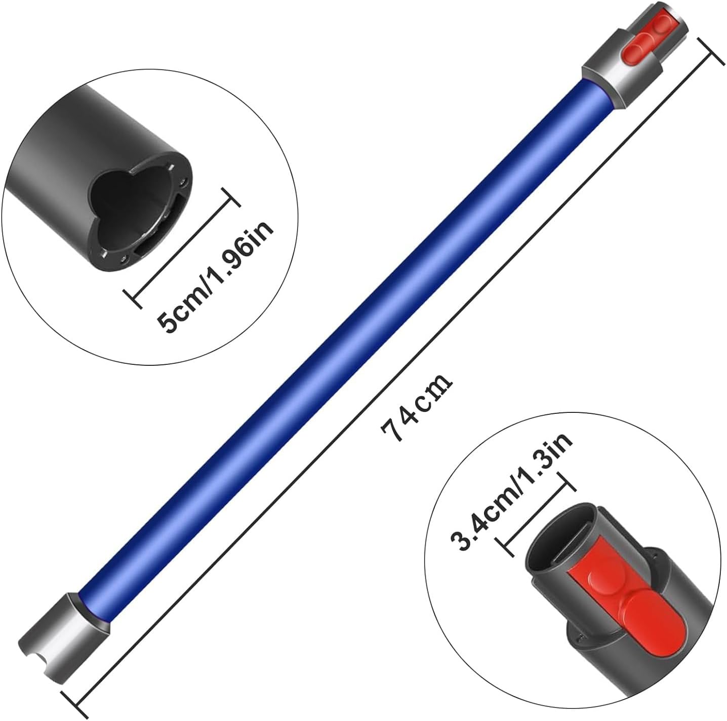 Staubsauger-Verlängerungsstange für Dyson, Blau
