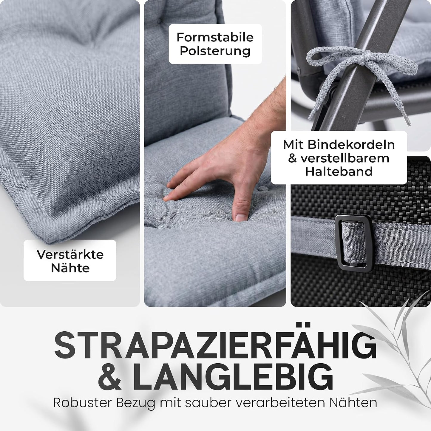 Hochlehner Auflagen-Set (1 Stück), 1-Stück Grau
