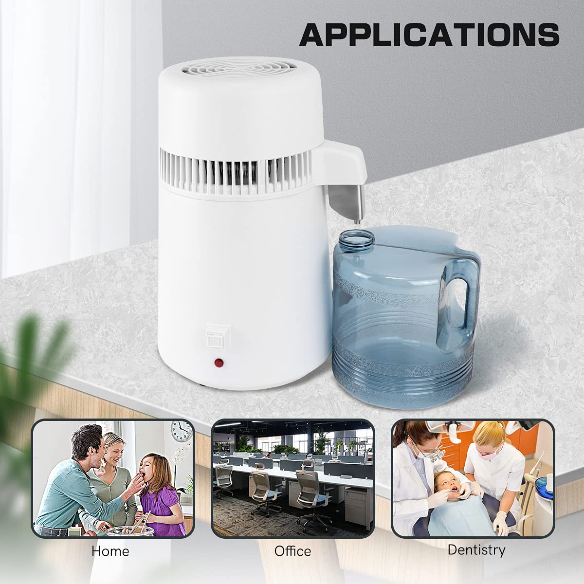 Wasserdestillierer mit Filter und Sammelkanne