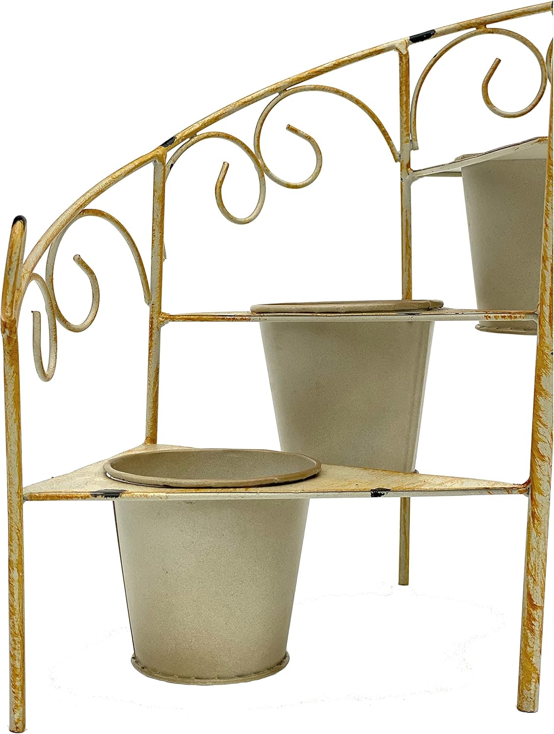 Blumentreppe mit 3 Töpfen Shabby Chic