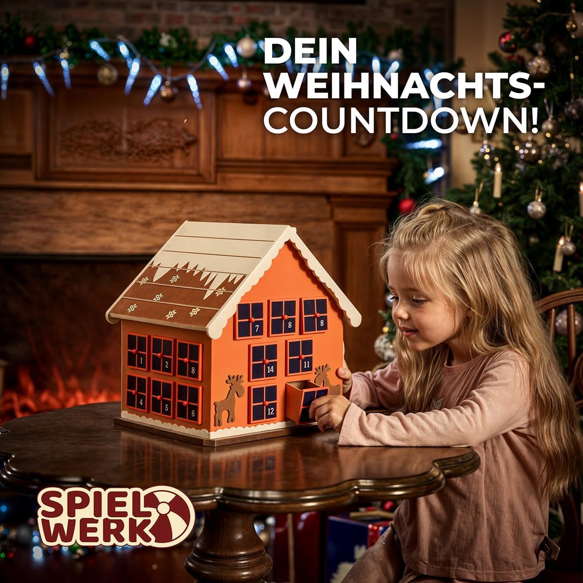 Adventskalender Winterhäuschen zum Befüllen, Winterhäuschen