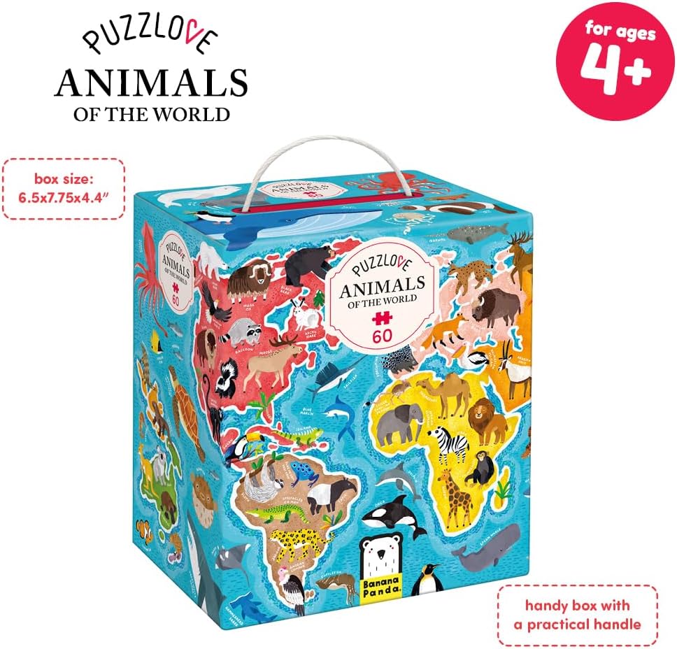 Puzzlove Puzzle Tiere der Welt, Puzzlove Animals of the World (60 pcs)