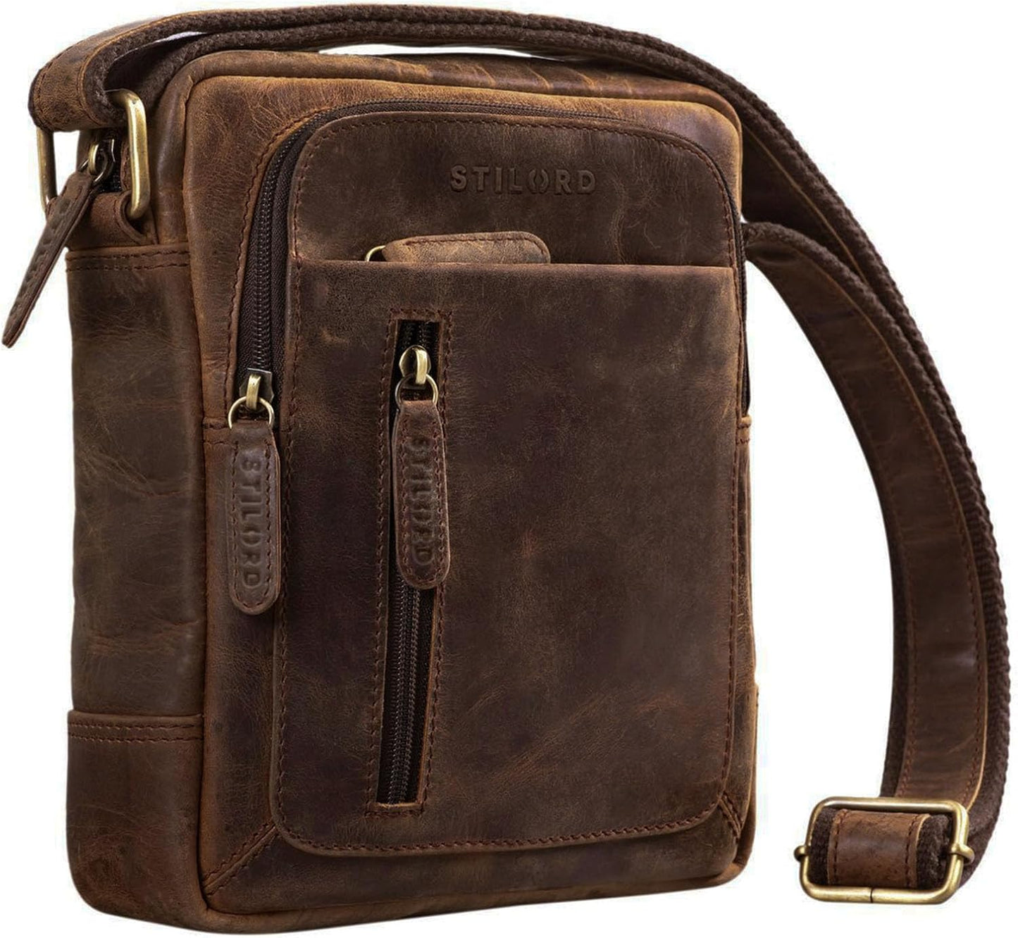 Vintage Herren Ledertasche, Zamora - Braun