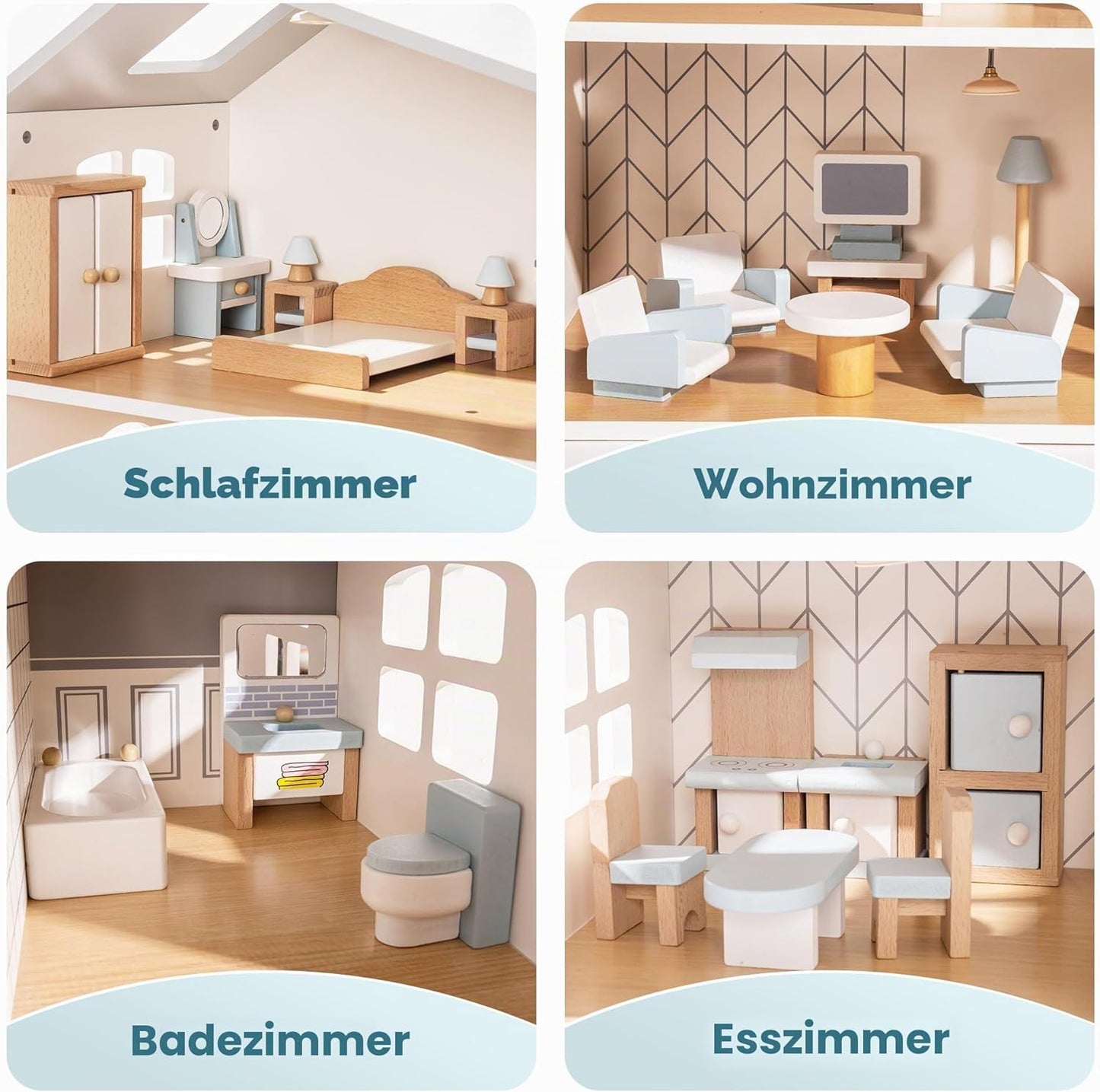 23-teiliges Puppenhaus Möbel-Set, Puppenhaus Möbel