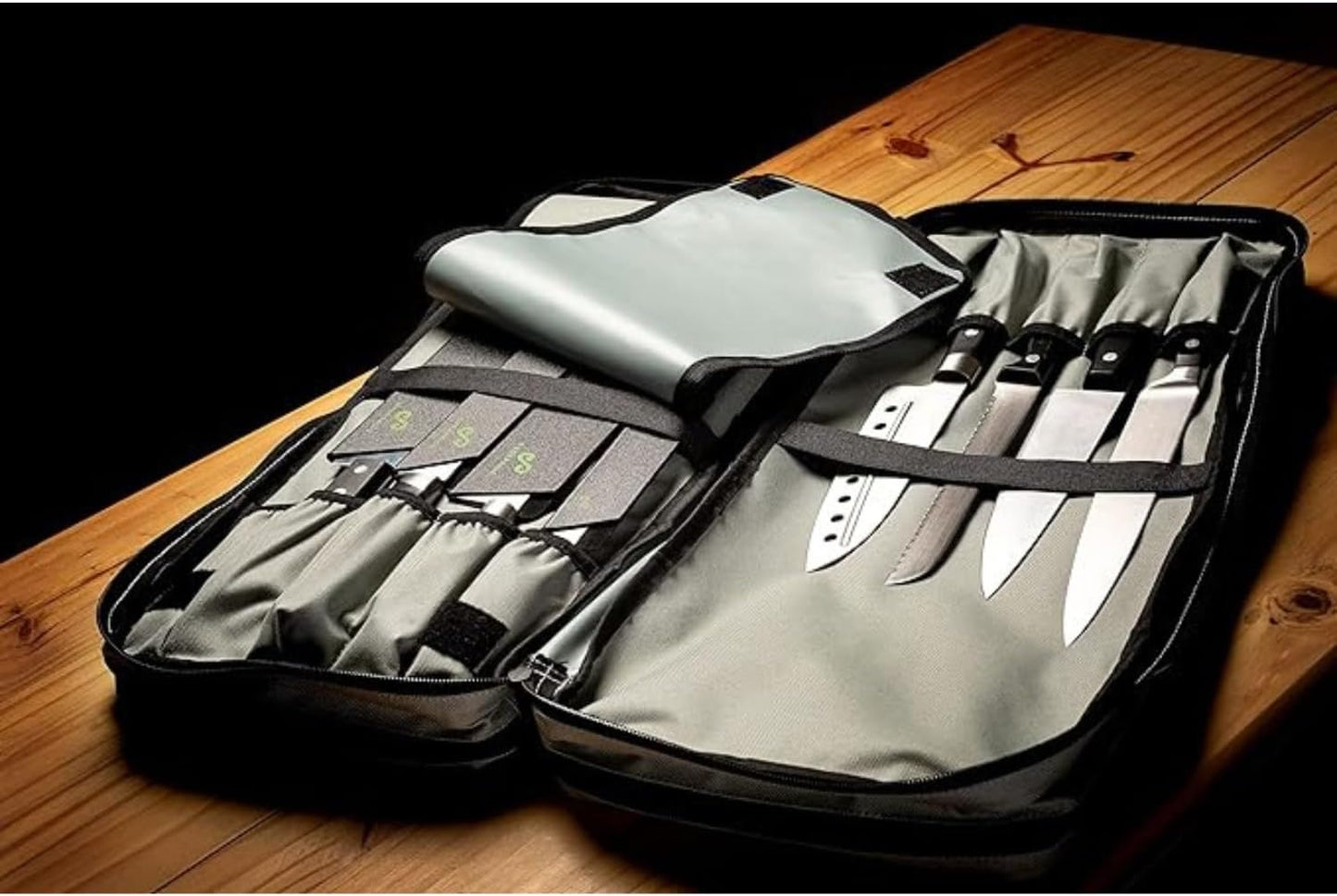 Messertasche mit 20 Taschen, Grau