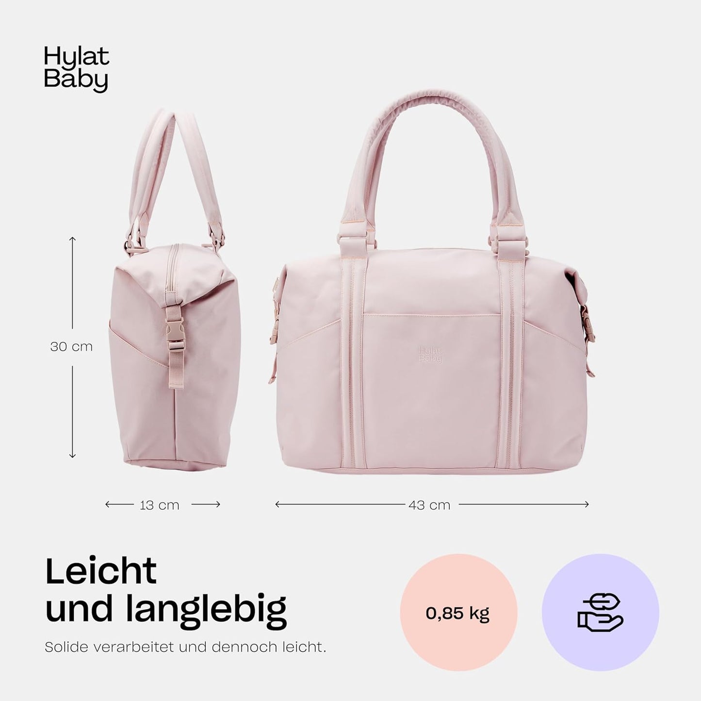 Baby Wickeltasche mit gepolstertem Fach, wasserdicht, Rosa