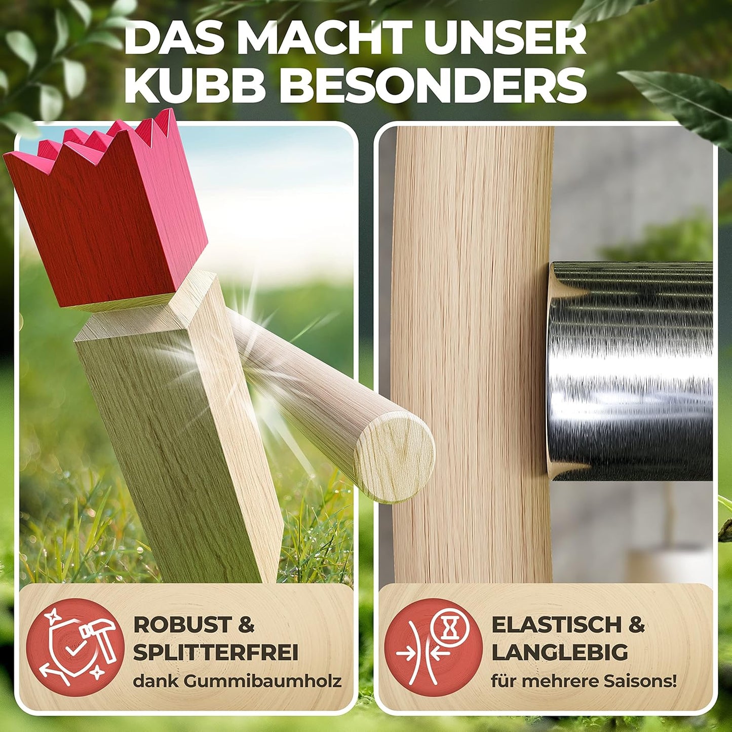 Kubb Wikinger Wurfspiel-Set mit Tragetasche