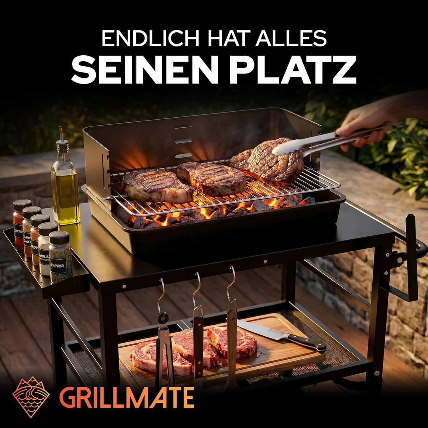 Grillwagen, Schwarz