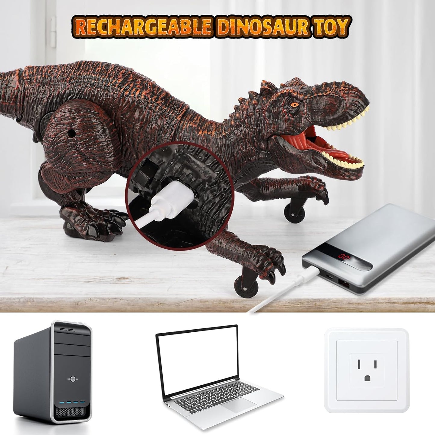 RC Dinosaurier-Roboter mit Sound & Licht
