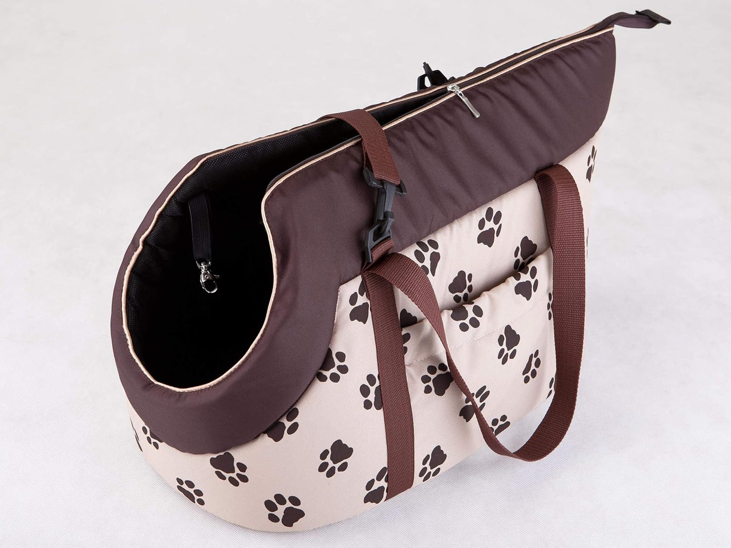 Hundetasche für Spaziergänge, 25 x 43 x 27 cm Beige mit Pfoten