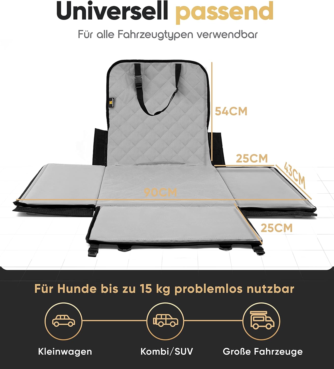 Hundeautositz, Grau