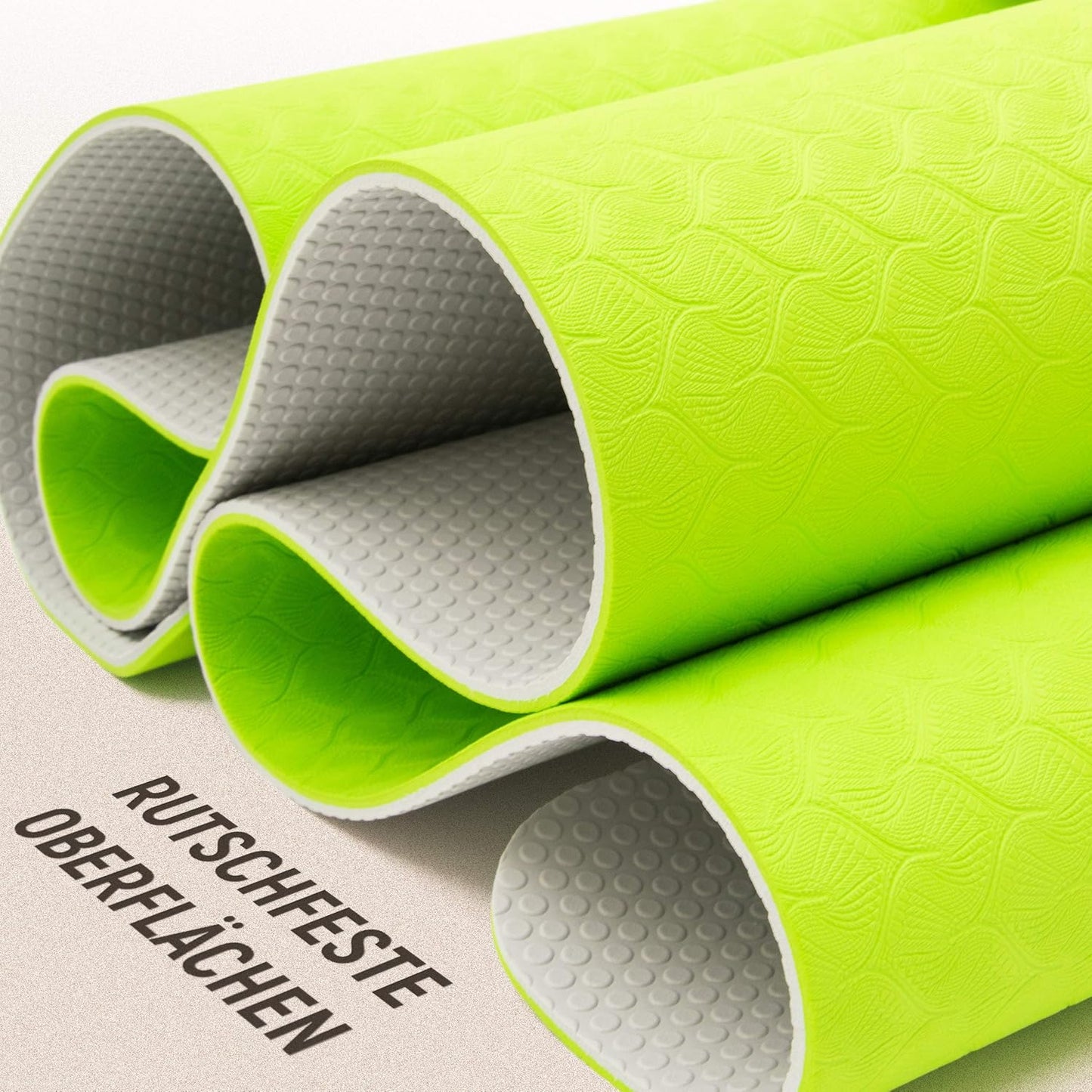 Rutschfeste Yogamatte Lime, Yogamatte lime