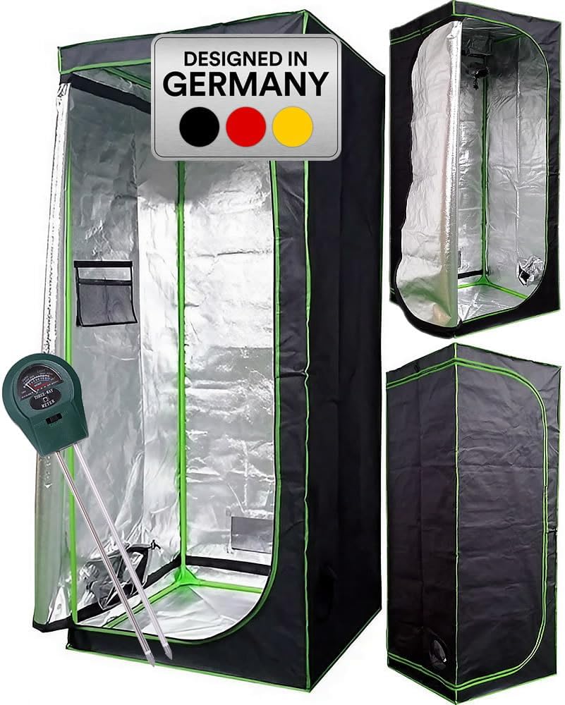 Indoor Growzelt Set mit 3-in-1 Messgerät, 120x60x180 cm