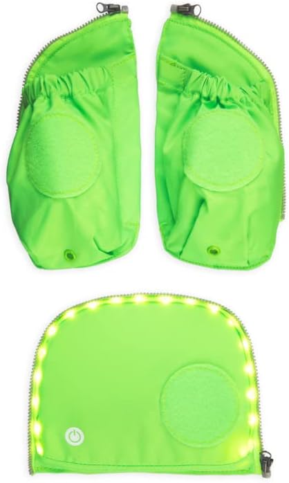 Fluo LED Seitentaschen-Set für Schulranzen, Einheitsgrösse Grün (Verde)