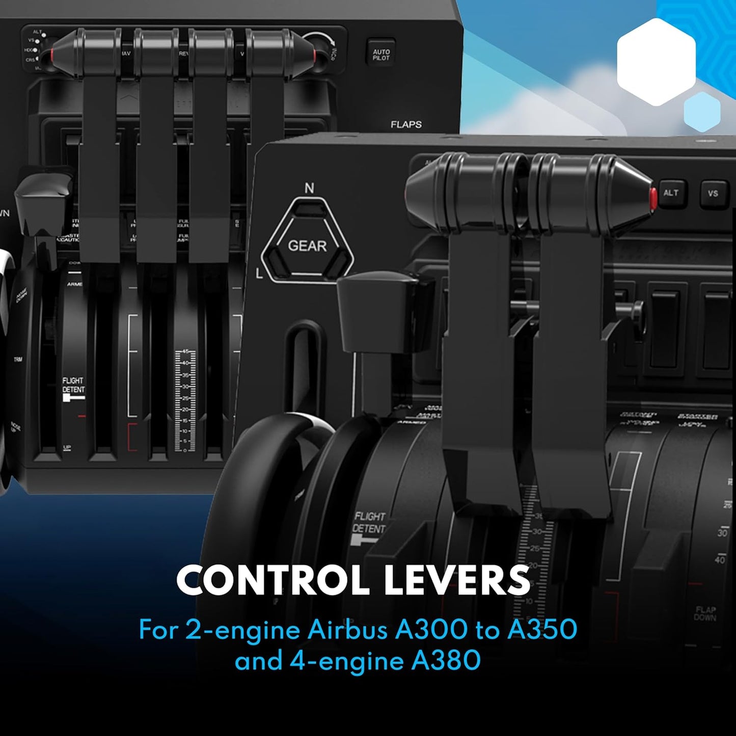Airbus Throttle Pack für A319-A380 Simulatoren, Throttle Pack for Airbus, Single