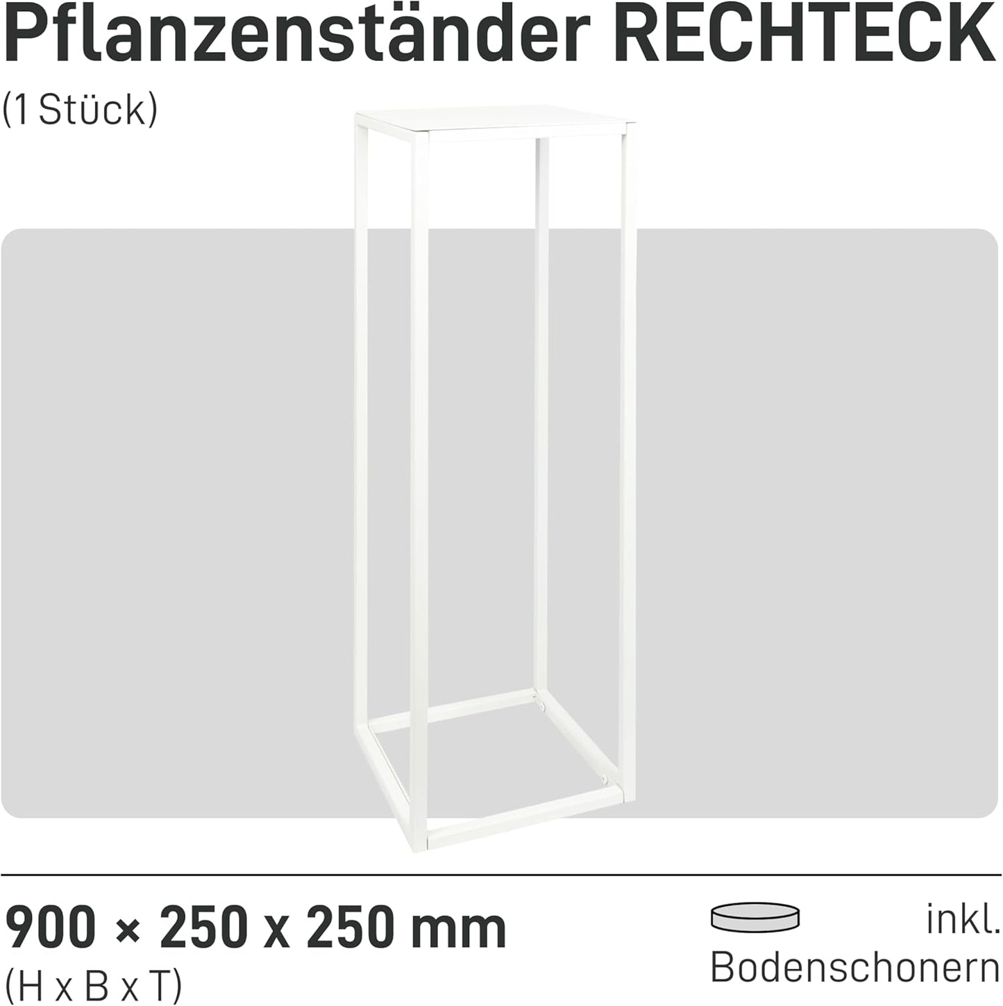 Metall Blumenständer, H90 cm Weiß