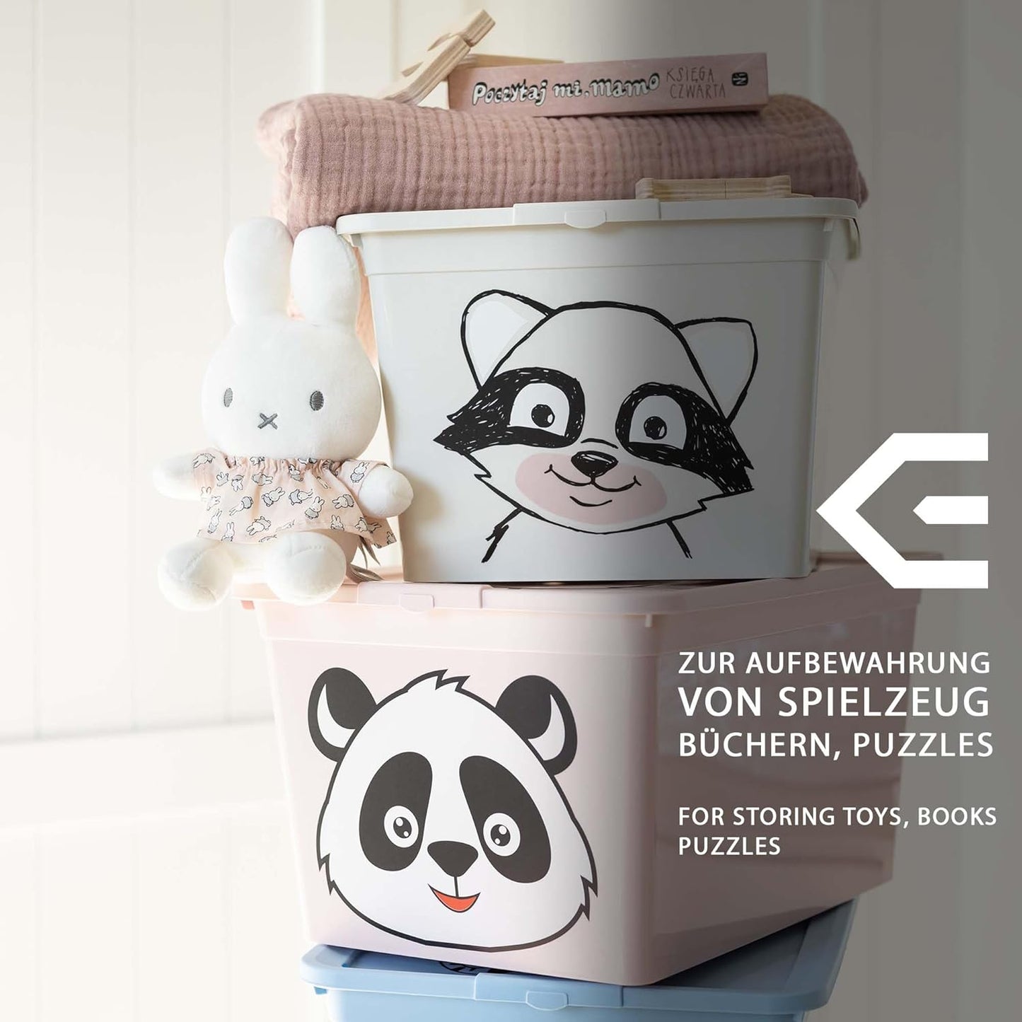 Aufbewahrungsbox mit Deckel, Rosa 30L