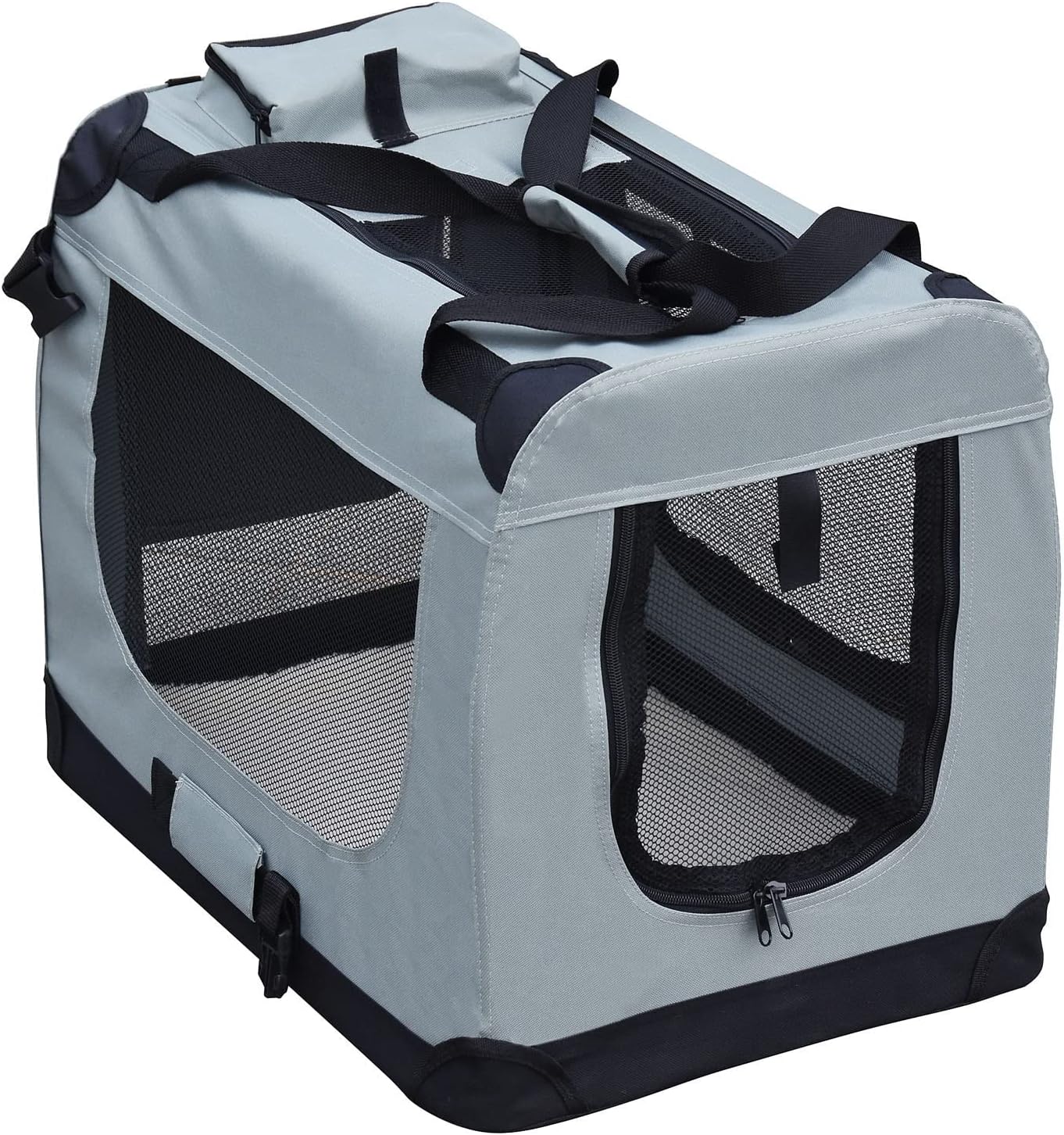 Faltbare Transportbox für Haustiere (Grösse S), Gr. S (50x35x35 cm), grau