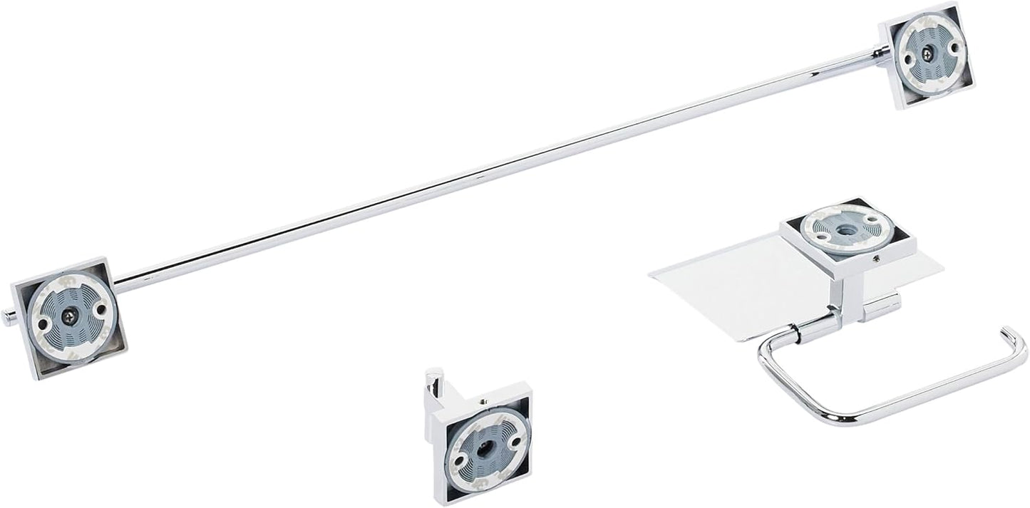 3-in-1 Bad-Set Start Cube QuickFix, ohne Kleber Chrom