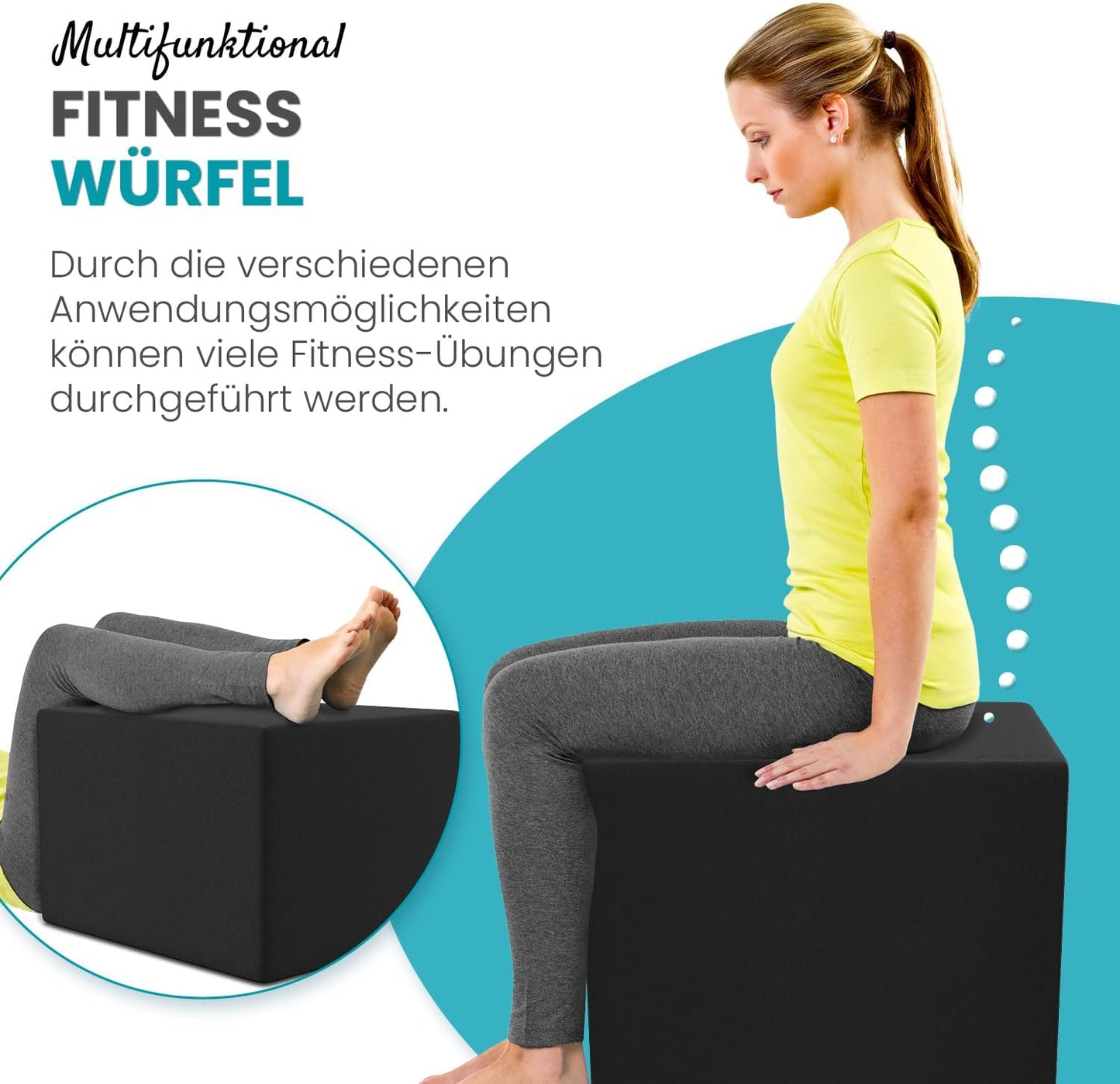 Bandscheibenwürfel Stufenlagerungswürfel, Schwarz