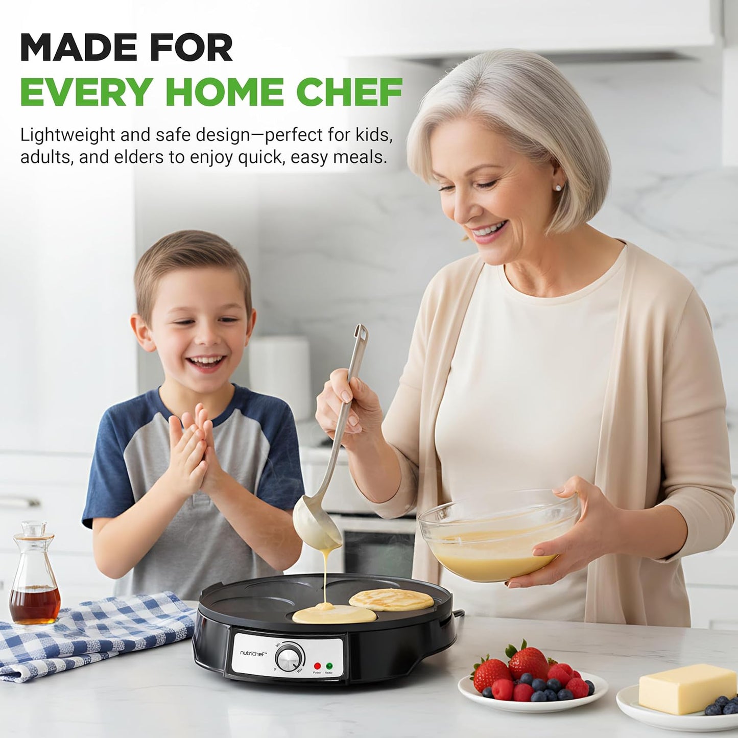 Crêpes-Maker mit Wendeplatte und Temperaturregelung, Wendbare Grillplatte