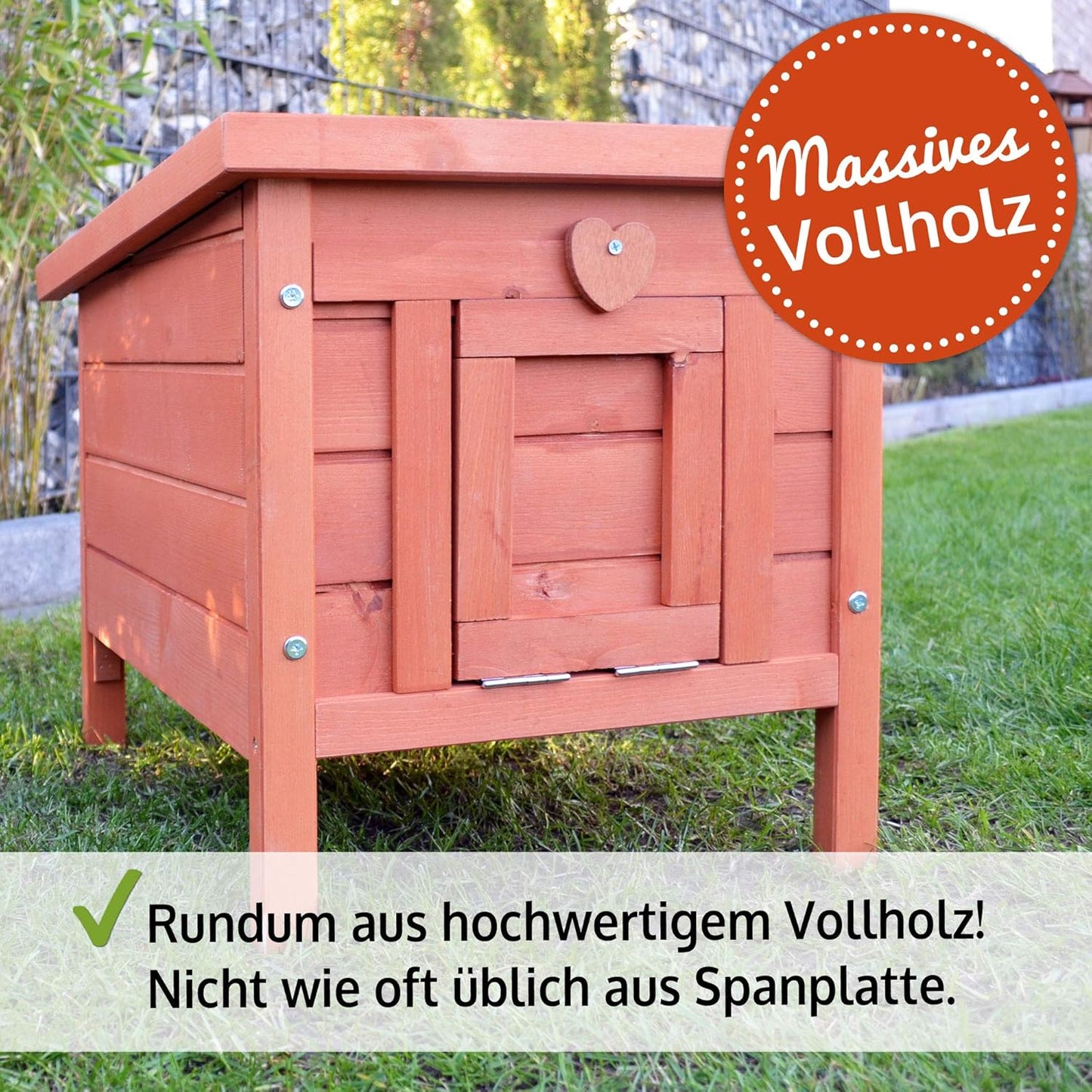 Kleintierhaus mit klappbarem Dach, Braun