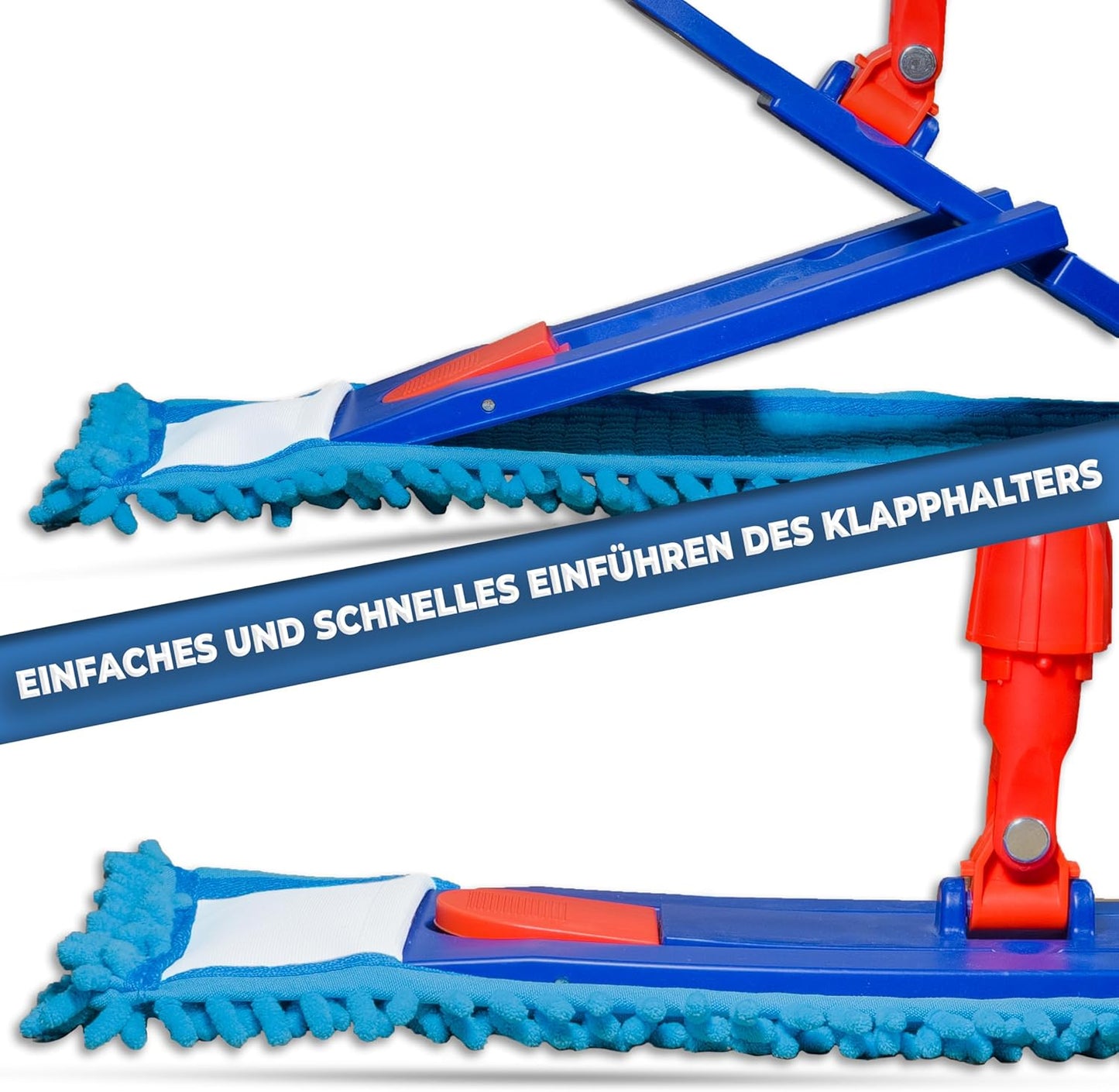 Chenille Wischmopp Ersatzbezüge (10 Stück, 40 cm), 10 Chenille Blau - 40cm