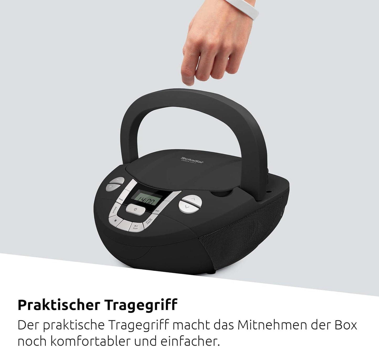 VIOLA CD Boombox mit Bluetooth, schwarz