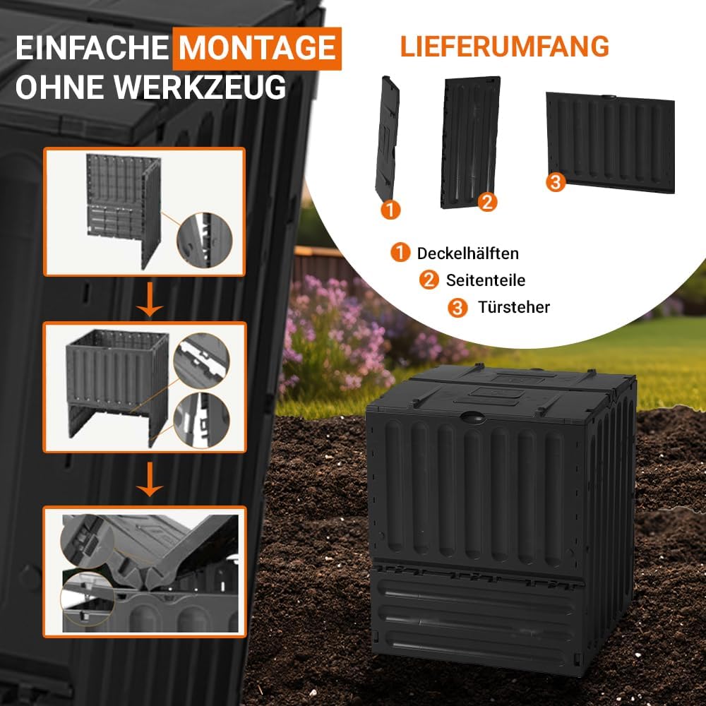 Eco-King Komposter, 600 L, Schwarz