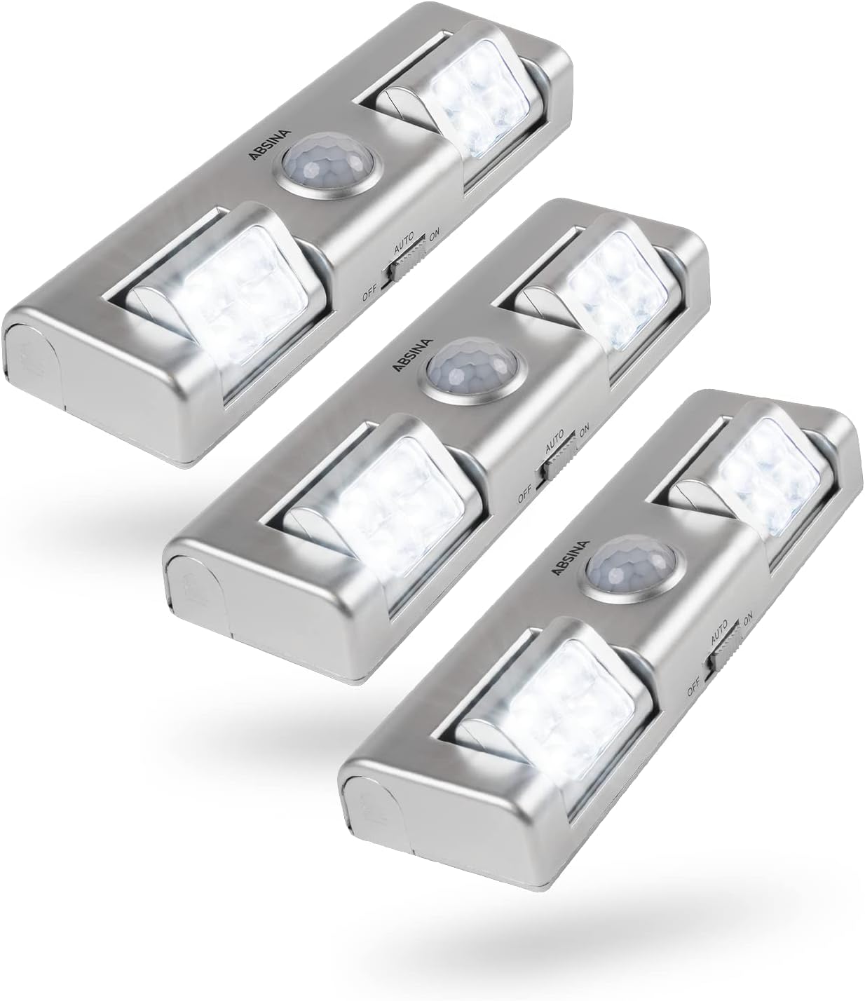 3x LED-Lichtleisten mit Bewegungsmelder, 3er Pack
