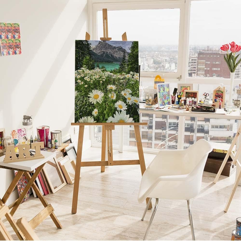 Malen nach Zahlen Set mit Rahmen Kamillenlandschaft, Kamillenlandschaft Mit Rahmen