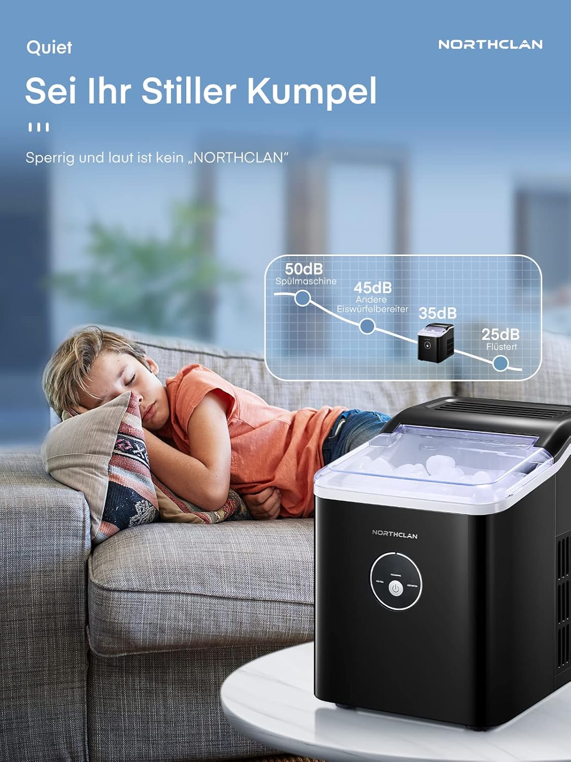 Eiswürfelmaschine, Schwarz