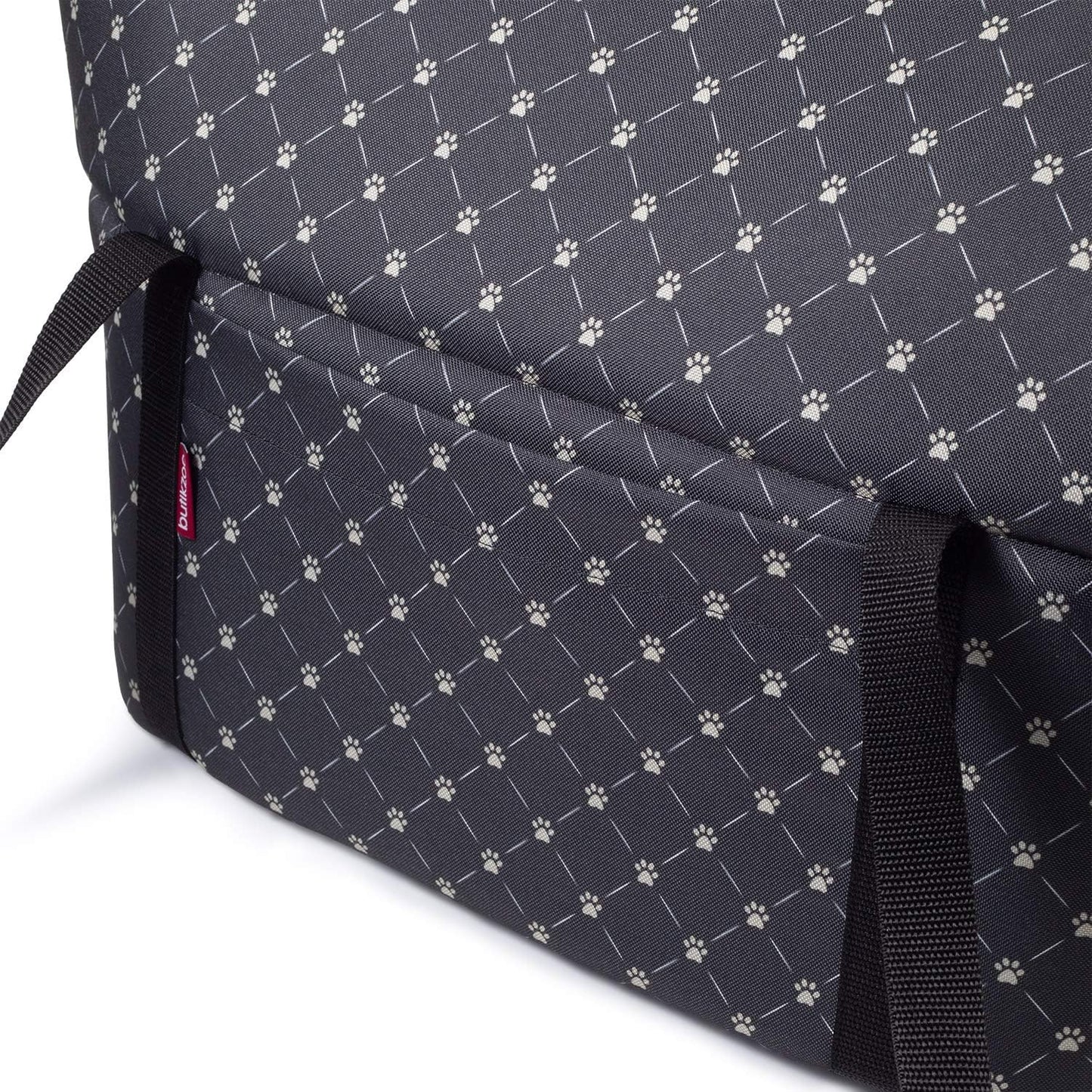 Tragetasche für Haustiere, L 42 x B 29 x H 33 cm|Schwarz / Muster: Pfoten