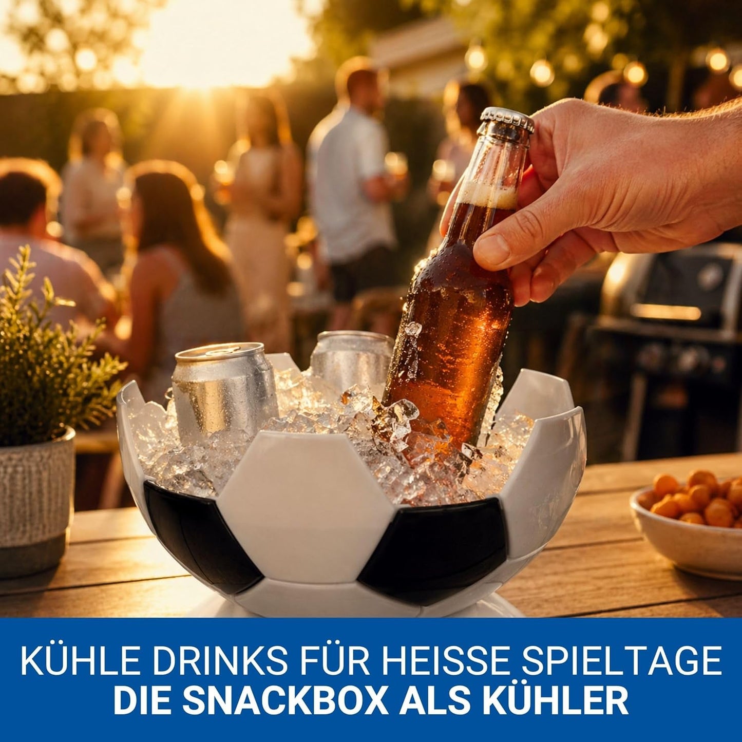 Snackbox Victory im Fussball-Design, Schwarz/Weiss