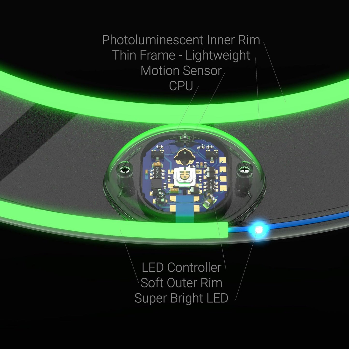 Flying Ring mit LEDs, Blue
