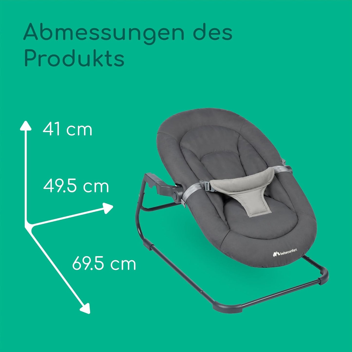 Timba Babywippe mit Sicherheitsgurt, Tinted Graphite / Timba Baby