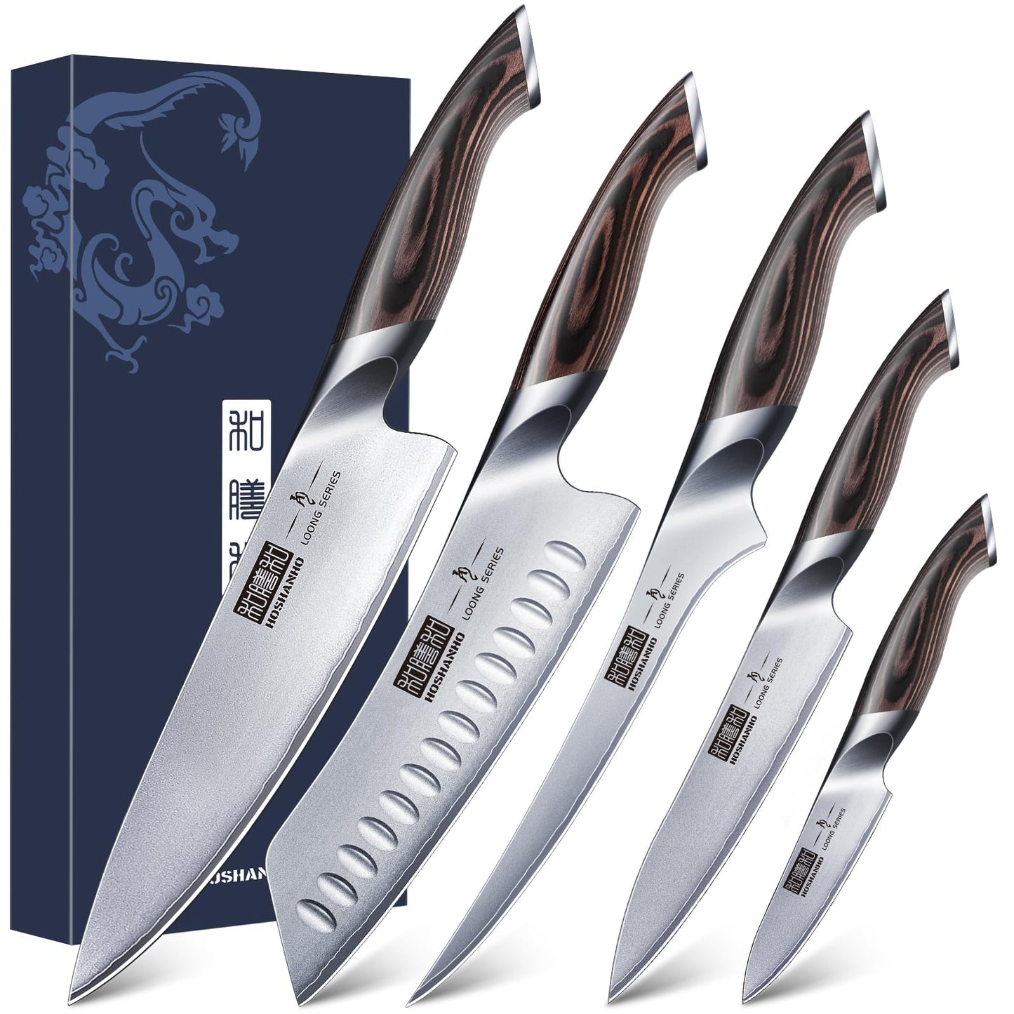5-teiliges japanisches Messerset, 5 Pieces Knife Set