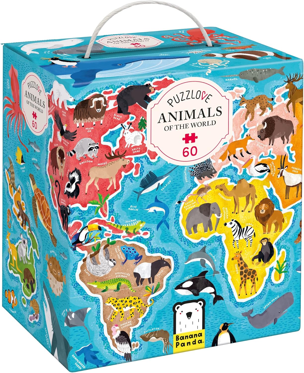 Puzzlove Puzzle Tiere der Welt, Puzzlove Animals of the World (60 pcs)