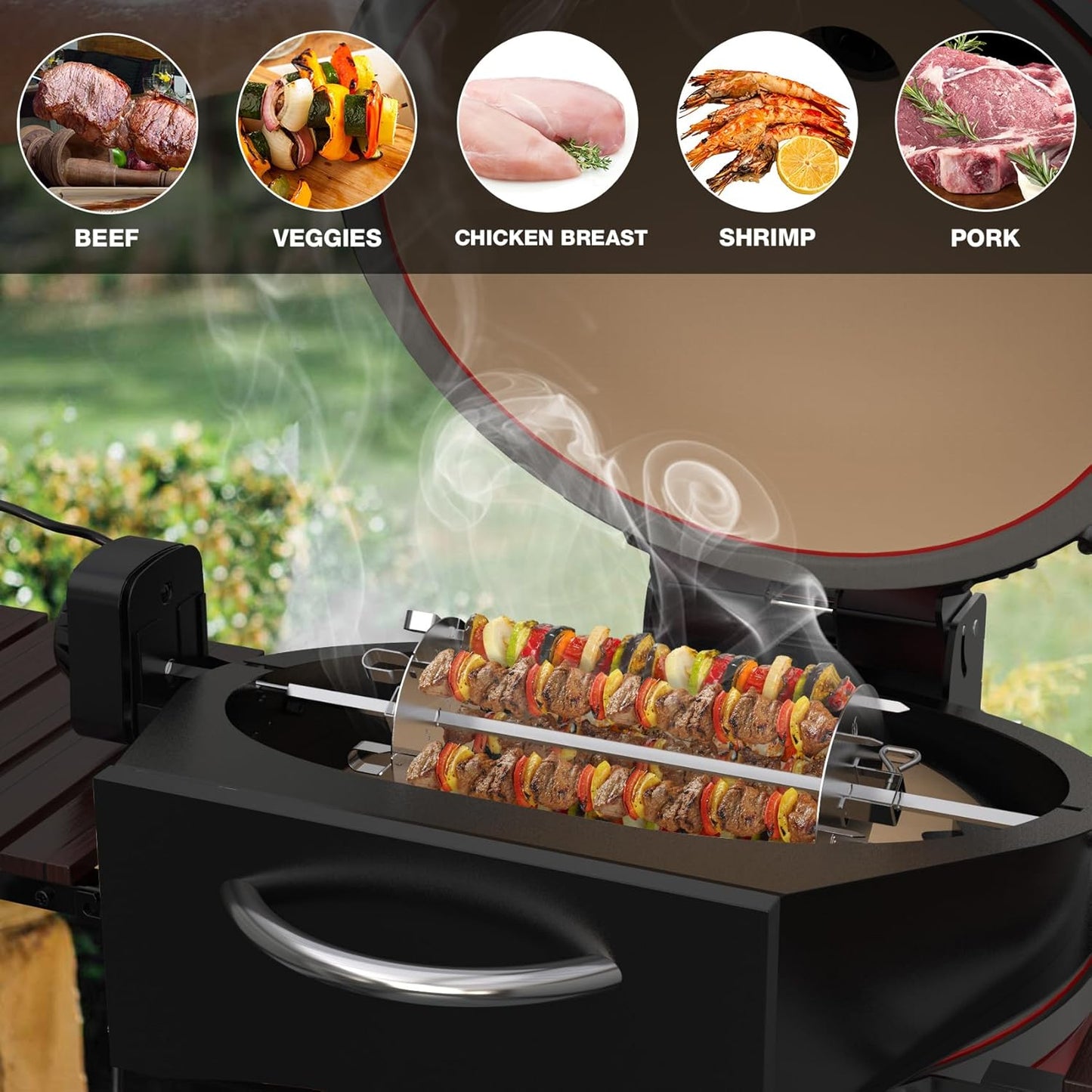 Universal Grillspiess-Set mit 6 Rotisserie-Nadeln