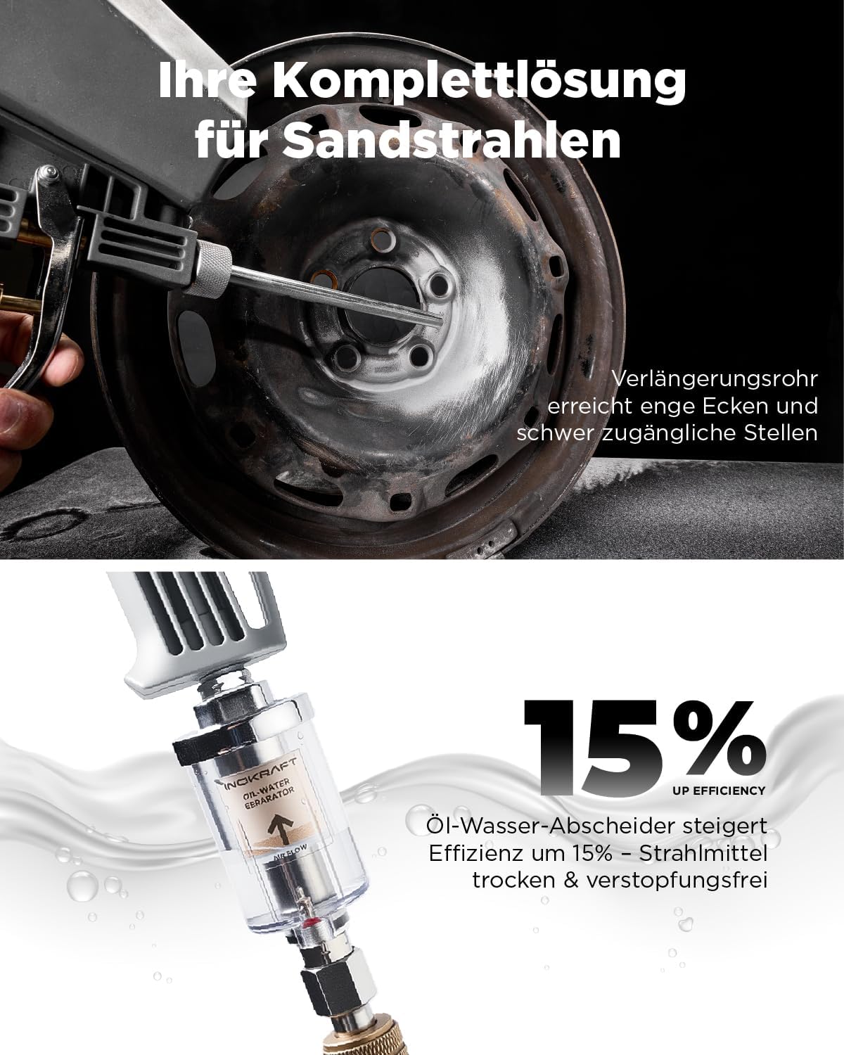Tragbare Sandstrahlpistole, Sandstrahler Premium Set