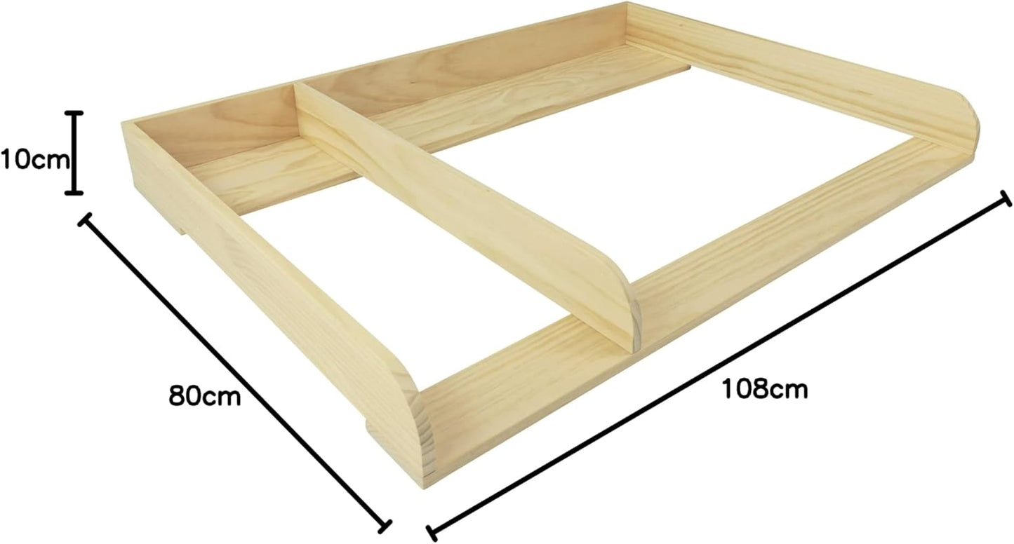 Wickelaufsatz Pelle für Kommoden 108x80 cm, Holz + Trennfach 108 cm