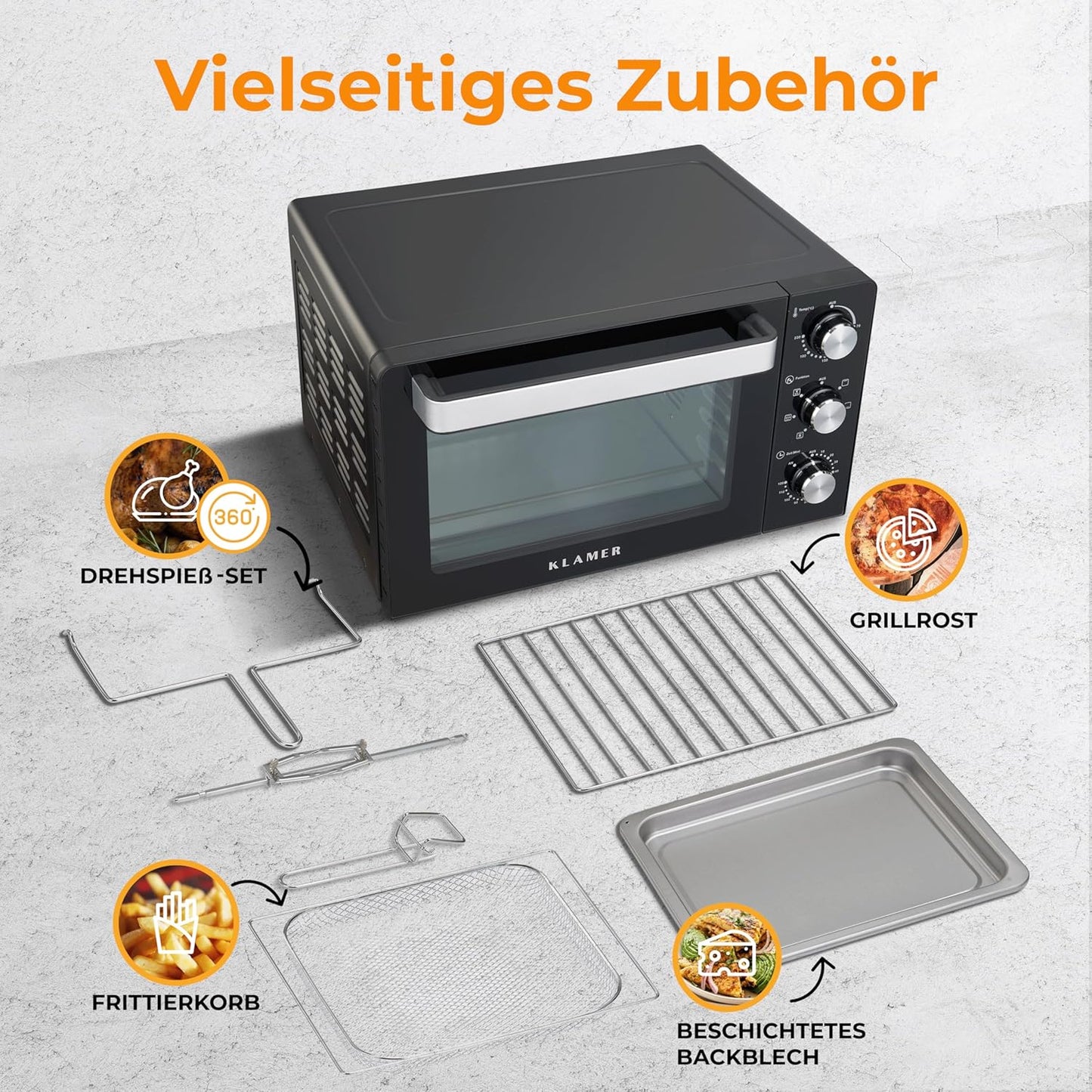 Minibackofen mit Umluft & Drehspiess