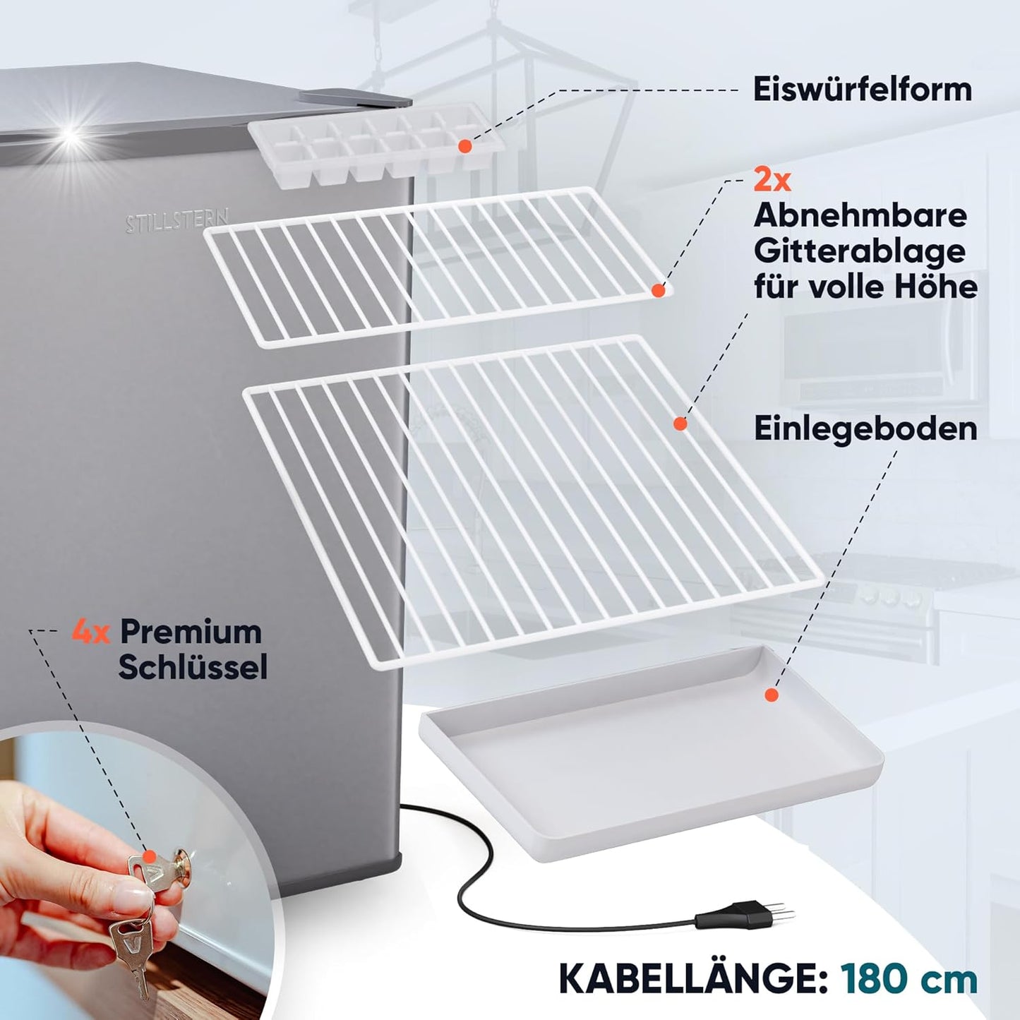 Mini-Gefrierschrank, Silber